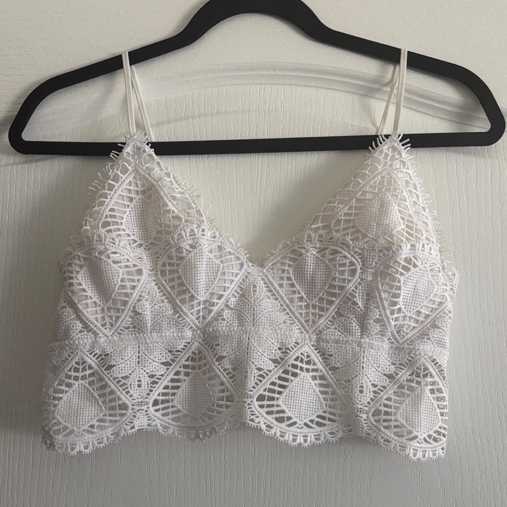 Boutique White Lace Bralette Top